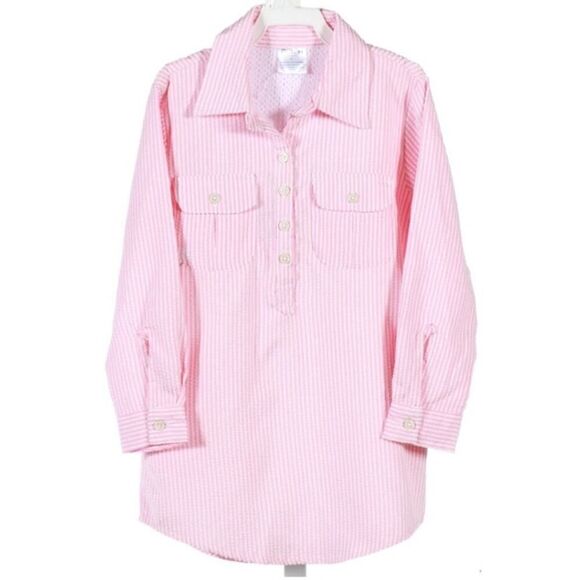 PRODAH Pink Seersucker Coverup Dress Girl's Sz. 6 - Picture 1 of 5